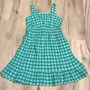 Cat & Jack Girls’ Green Checkered Gingham Summer Dress size medium/XL